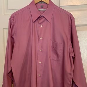 Geoffrey Beene Sateen Wrinkle Free long sleeve men’s Dress Shirt SZ XL 17 32/33